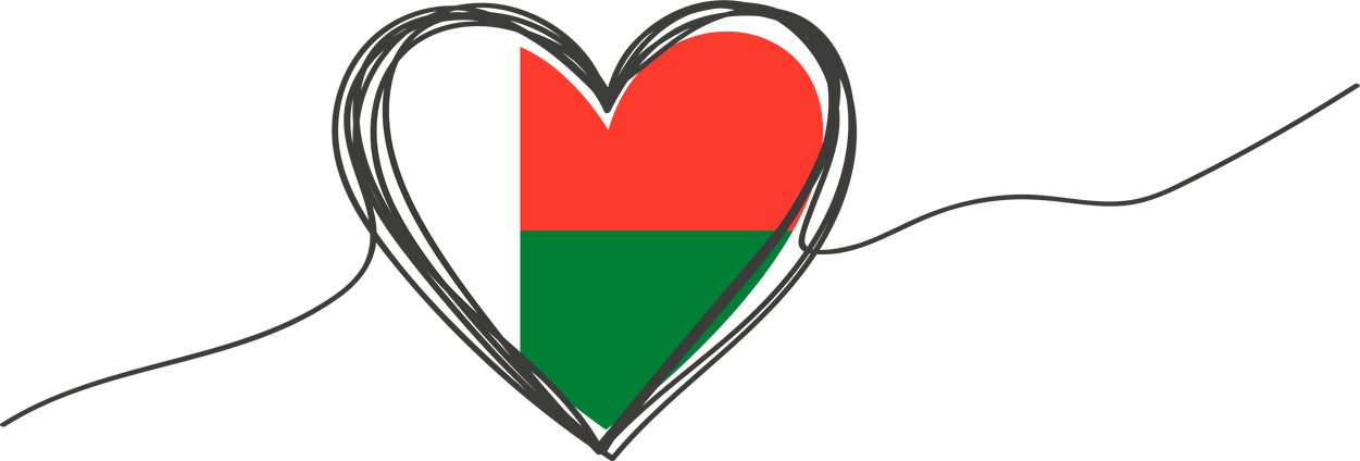 Madagascar Flag in a Heart Outline